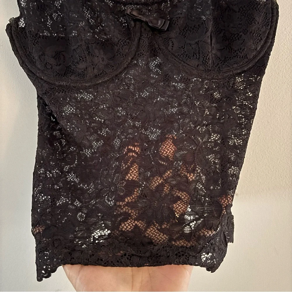 Victoria's Secret Sexy Little Things Y2K Black Underwire Cami Lace Lingerie 34C - Picture 6 of 8